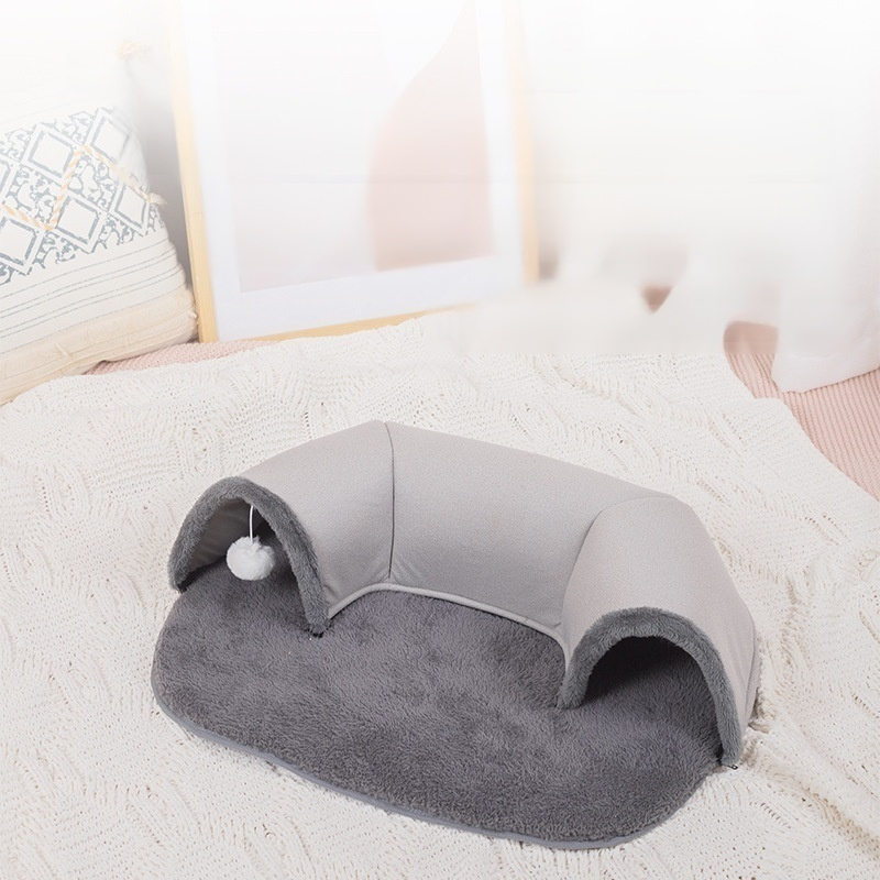 Lit tunnel villa détachable pour chat
