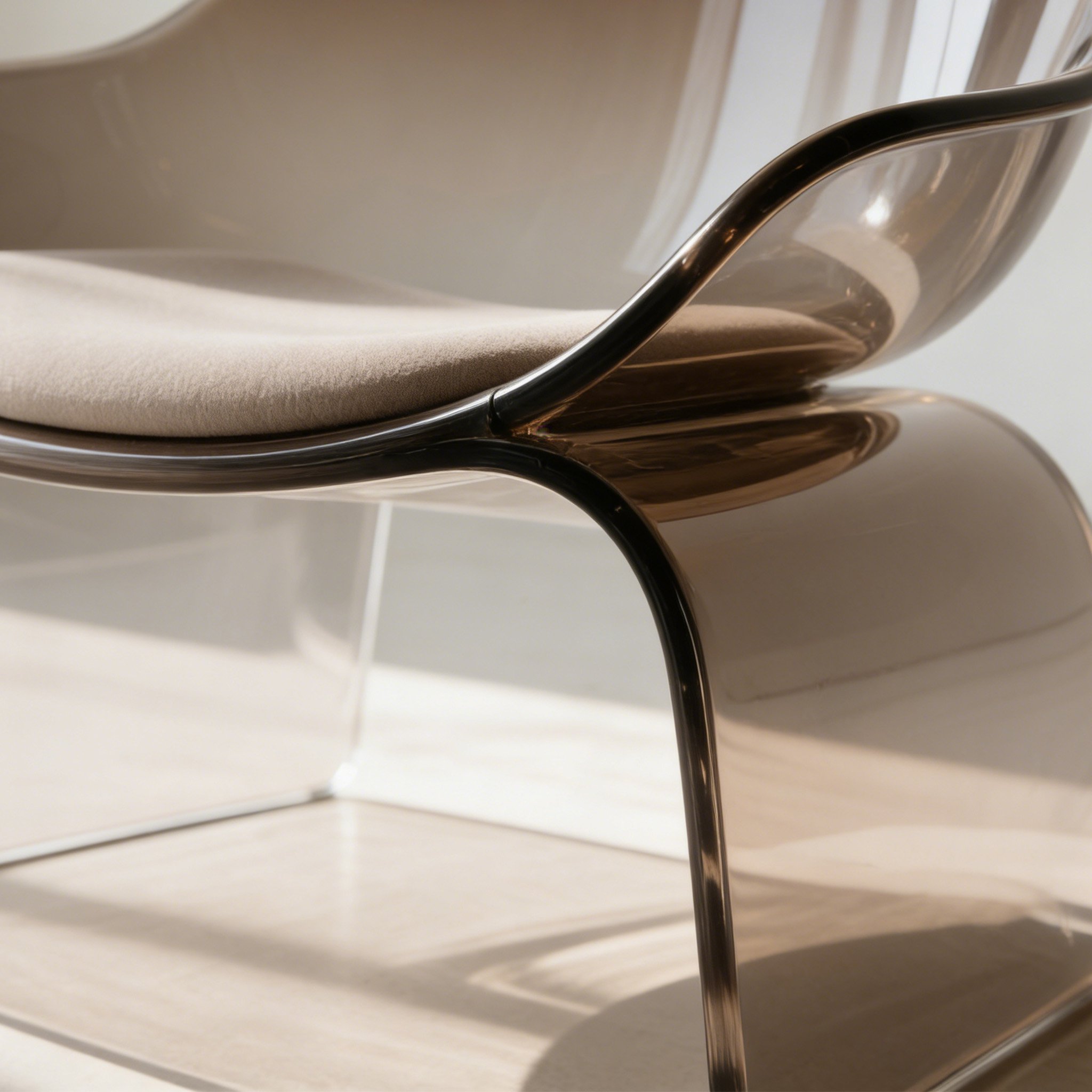 透明なアクリル素材のカジュアルチェア