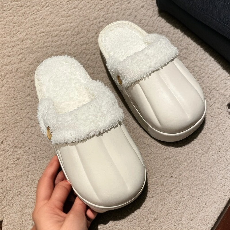 النعال الشتوية للتخييم، تدفئة مضادة للبرد، فرو داخلي وخارجي مقاوم للماء