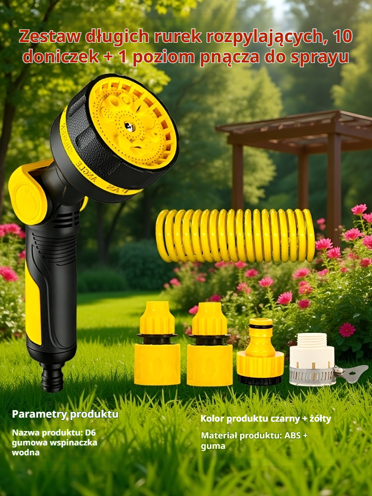  Zestaw elastycznych węży ogrodowych z pistoletem do podlewania i mycia samochodu