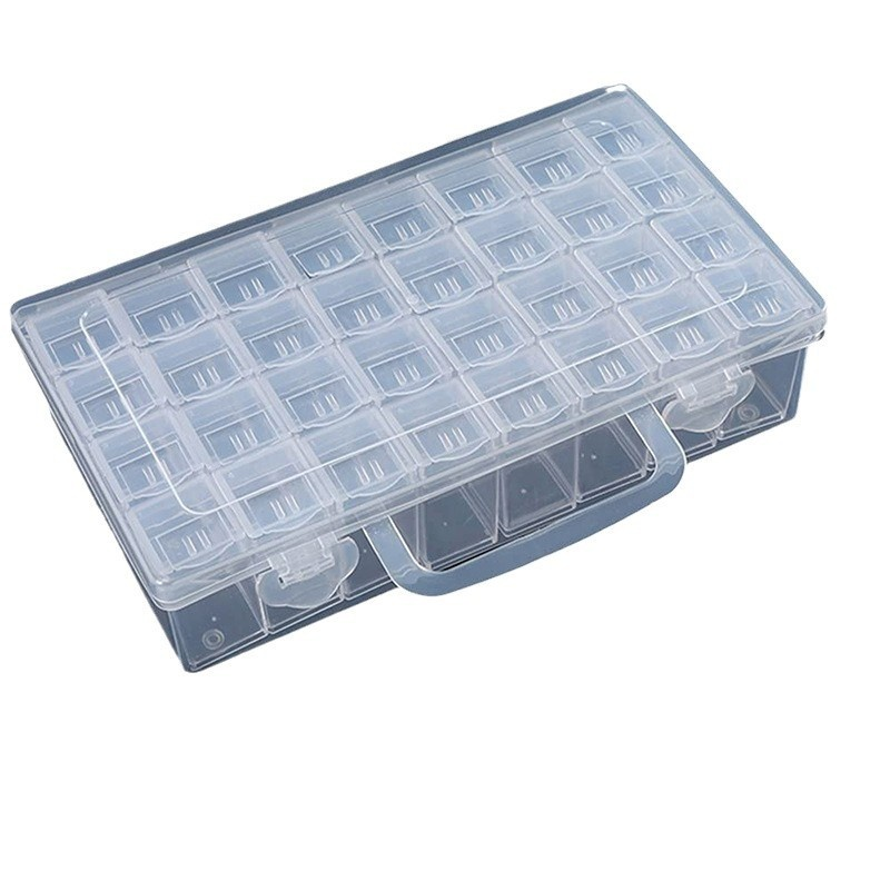 64-Compartment Transparent Storage Box for Beads