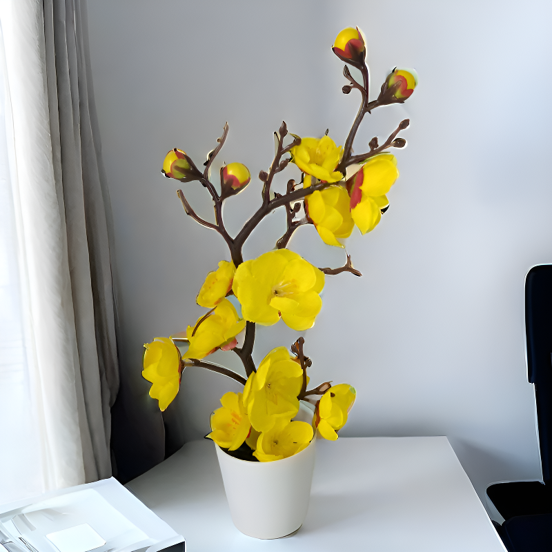 Decoración de paisaje con flores secas