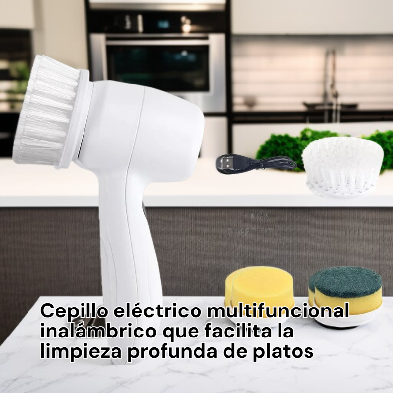 Cepillo eléctrico portátil para lavar platos, ollas y utensilios