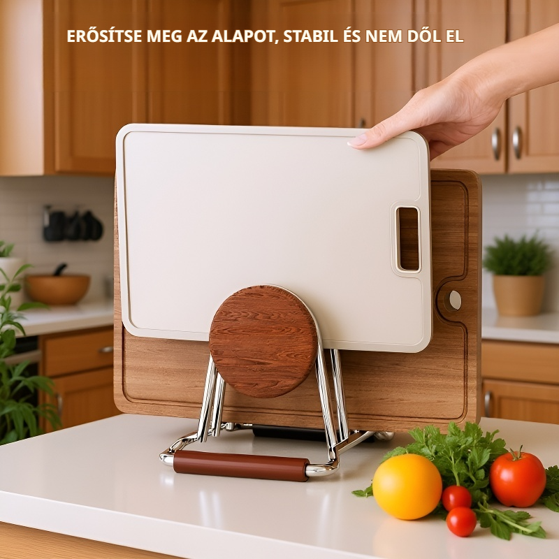 Rozsdamentes acél konyhai vágódeszka tartó