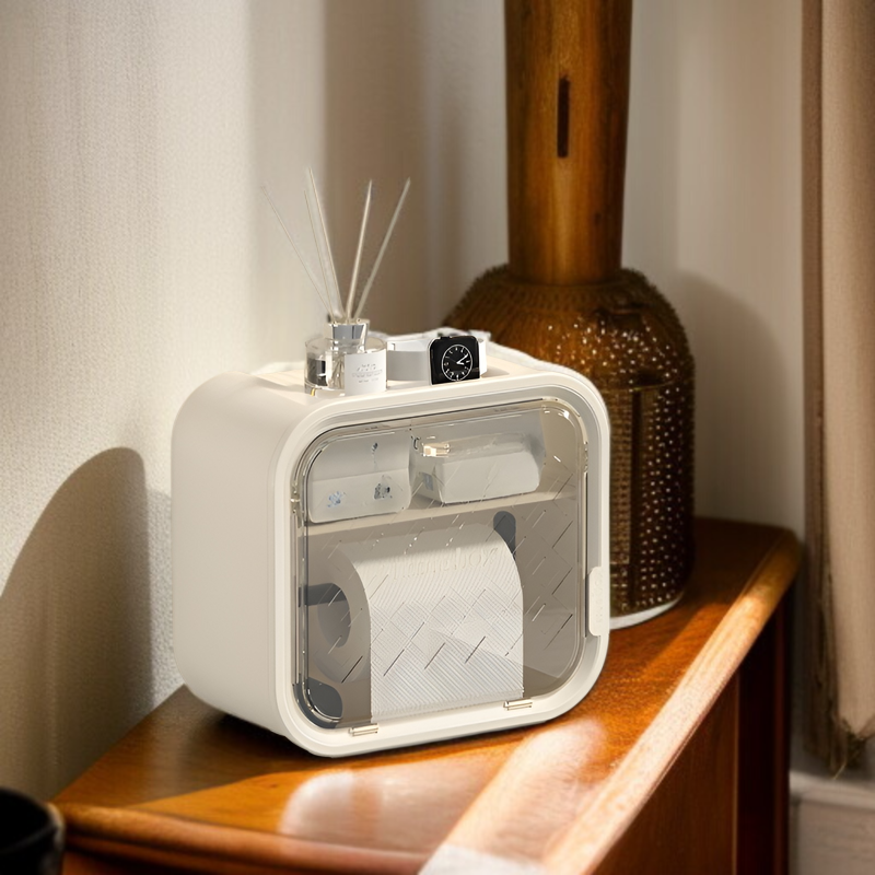 トイレットペーパーボックス、トイレットペーパーボックス、ティッシュホルダー、多機能収納ラック、ペーパーボックス、生理用ナプキン収納ボックス