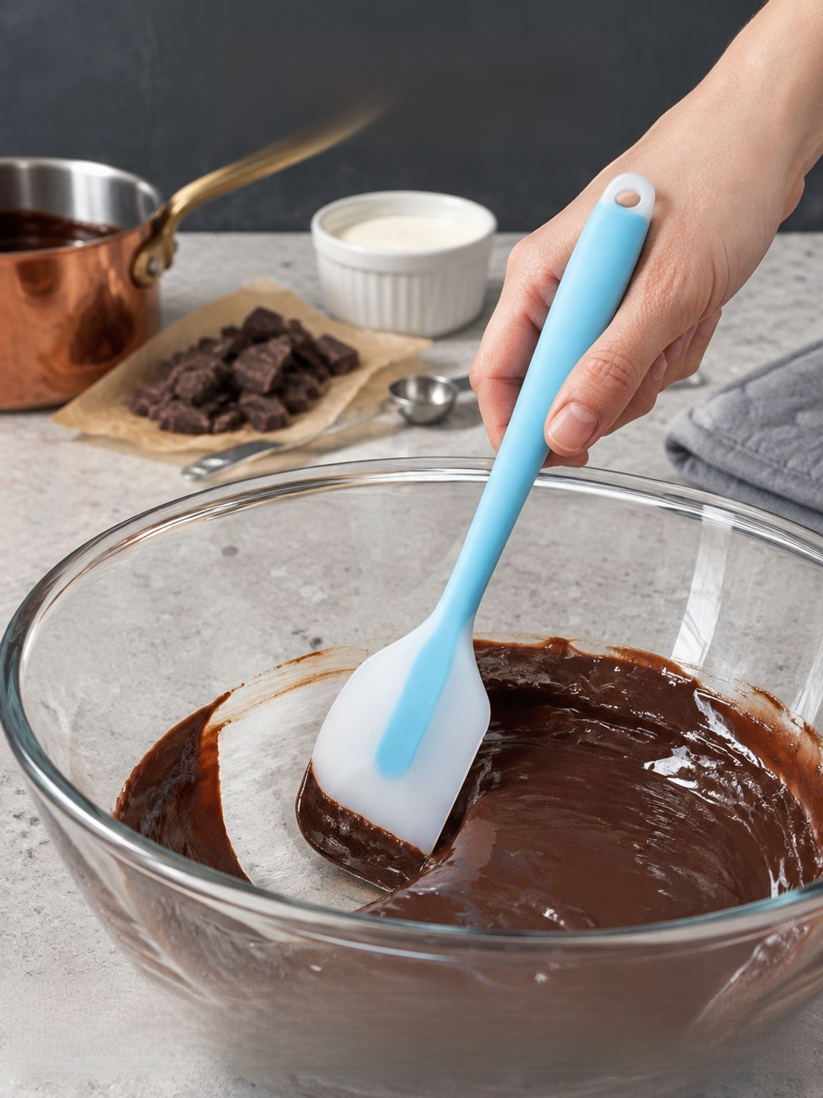 Einteiliger Silikon Teigschaber für Teig und Creme