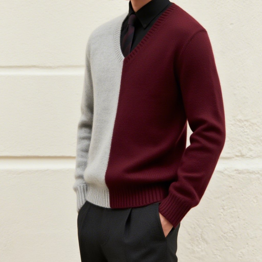 2가지 색상 남성 니트 스웨터