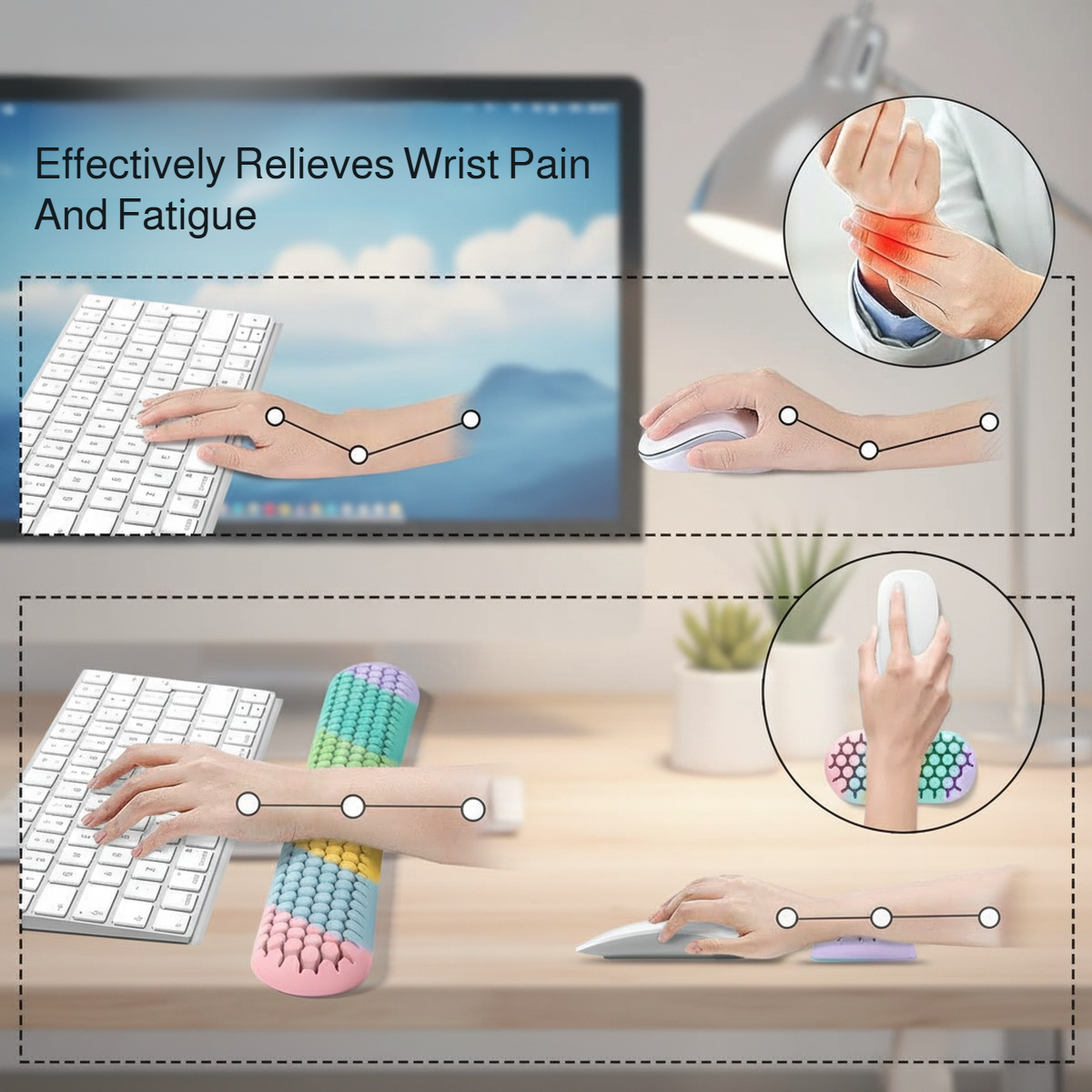Breathable mesh design mouse wrist rest