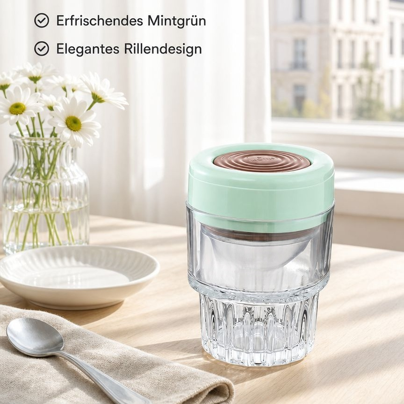  Vielseitige Kaffeetasse mit Eiswürfelform aus lebensmittelechtem Material