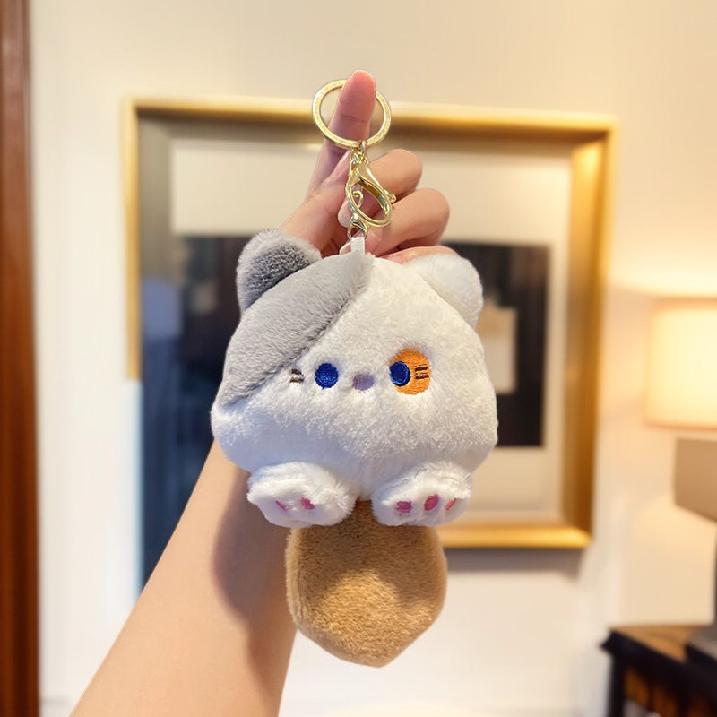 Katzenplanet Schlüsselanhänger Quietschende Plüsch-Katzenfigur