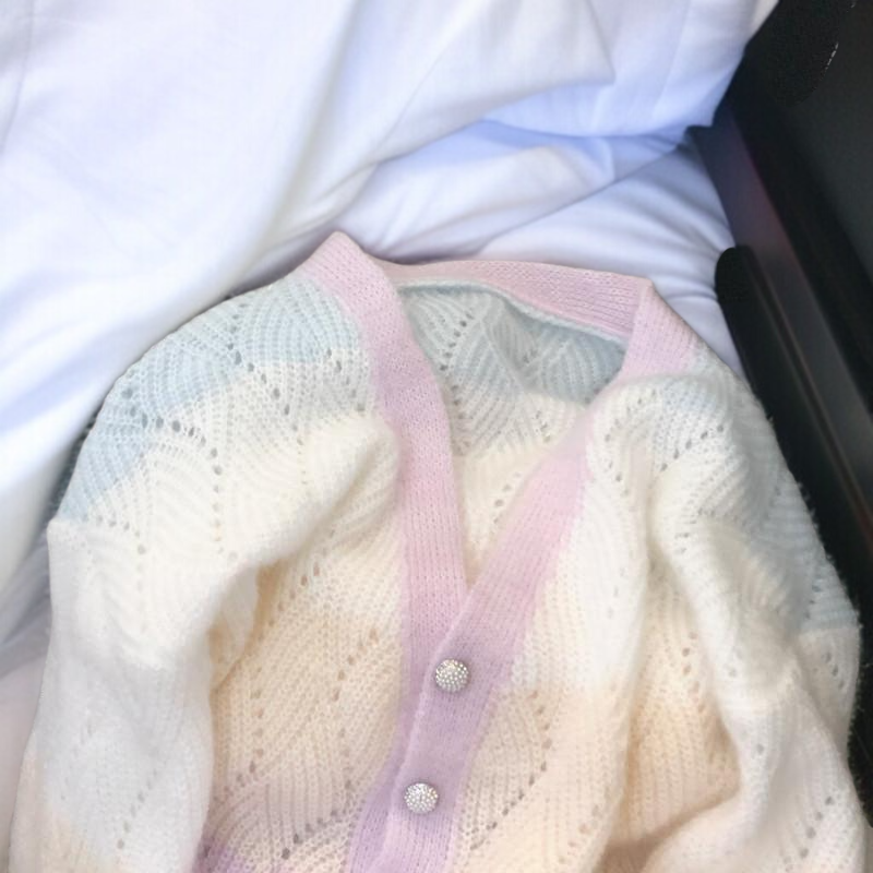 봄옷 상의 오버핏 슬림 니트 카디건 코트 컬러 펀칭 긴팔 브이넥 상의