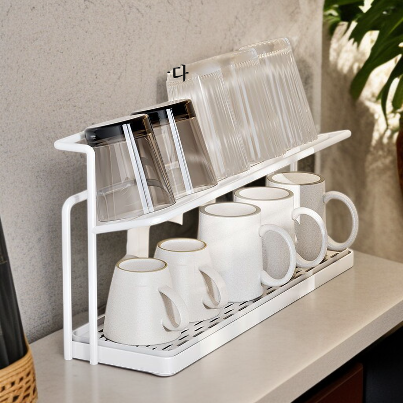 Portavasos de cerámica gruesa con drenaje y almacenamiento