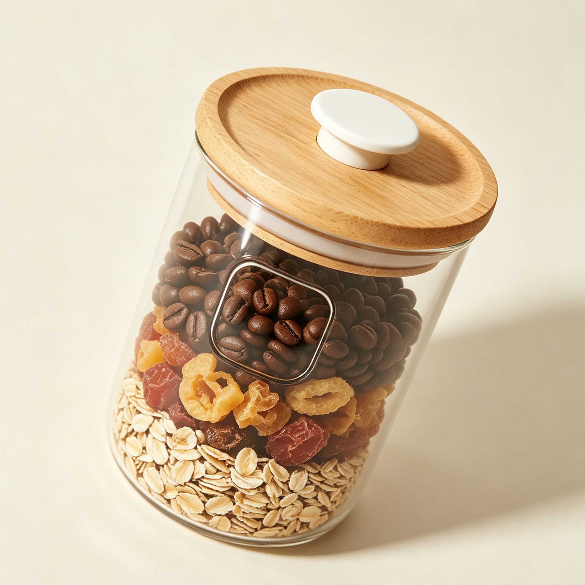 Wooden-lid visible storage container