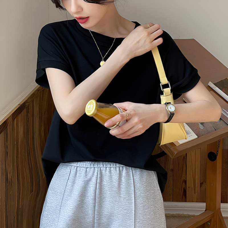 여름 루즈핏 가오리핏 섹시 티셔츠 여상의 어깨 소매 가오리핏 여 루즈핏 상의