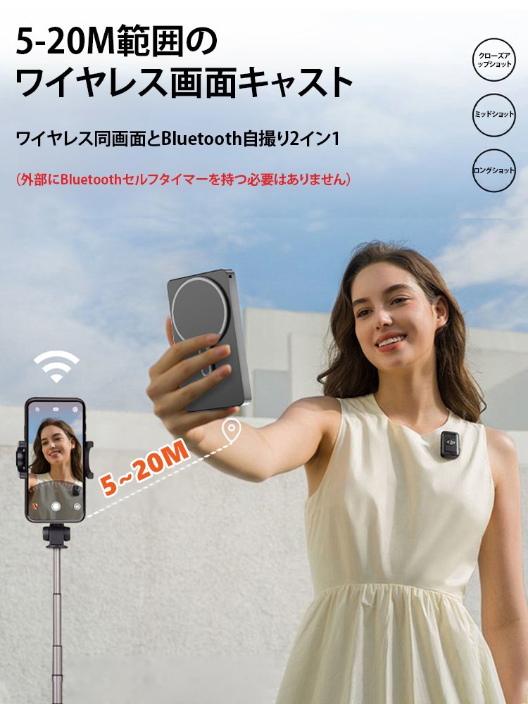 スマホセルフィーマグネットスクリーンシェアリングデバイス