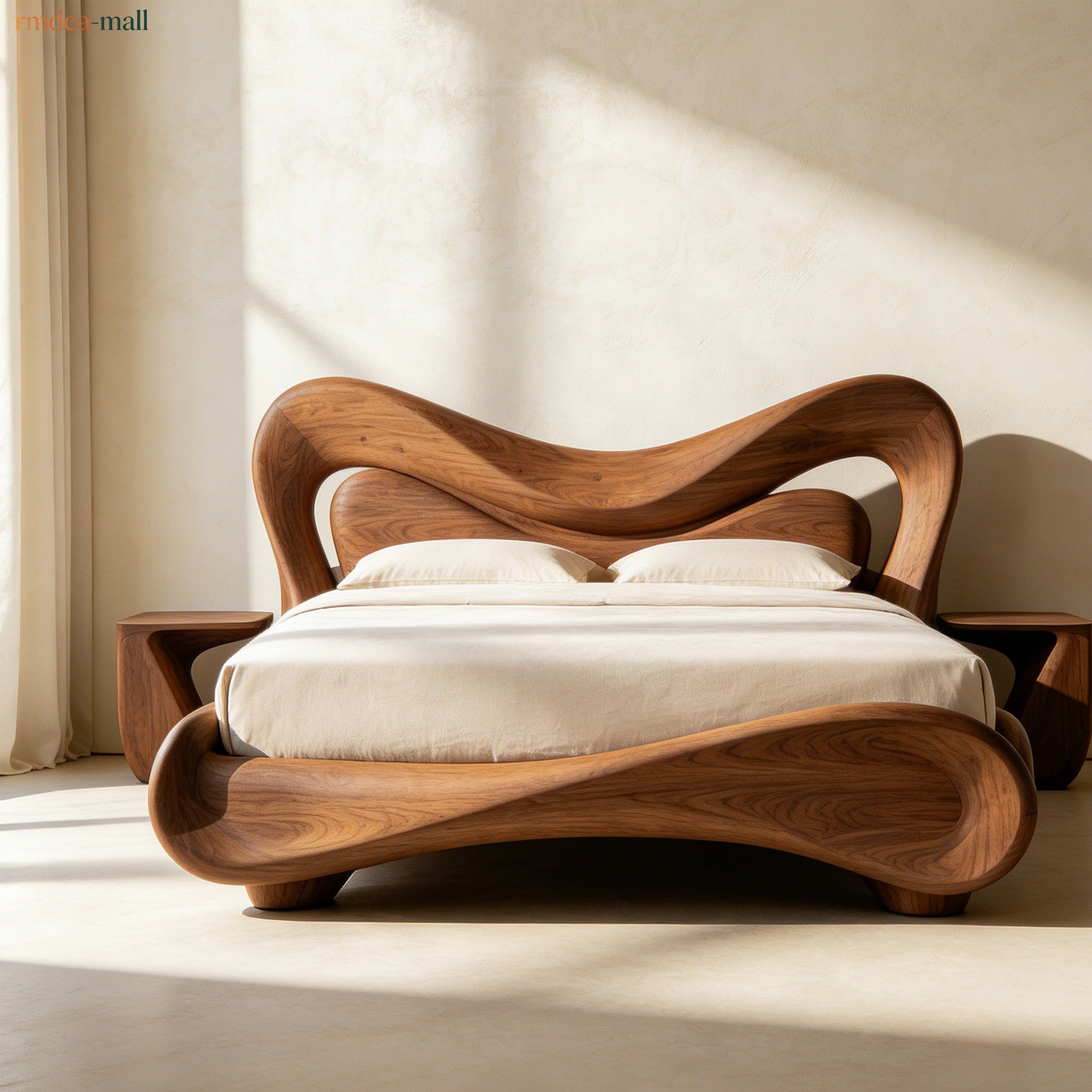 Premium quality solid wood double bed for couples