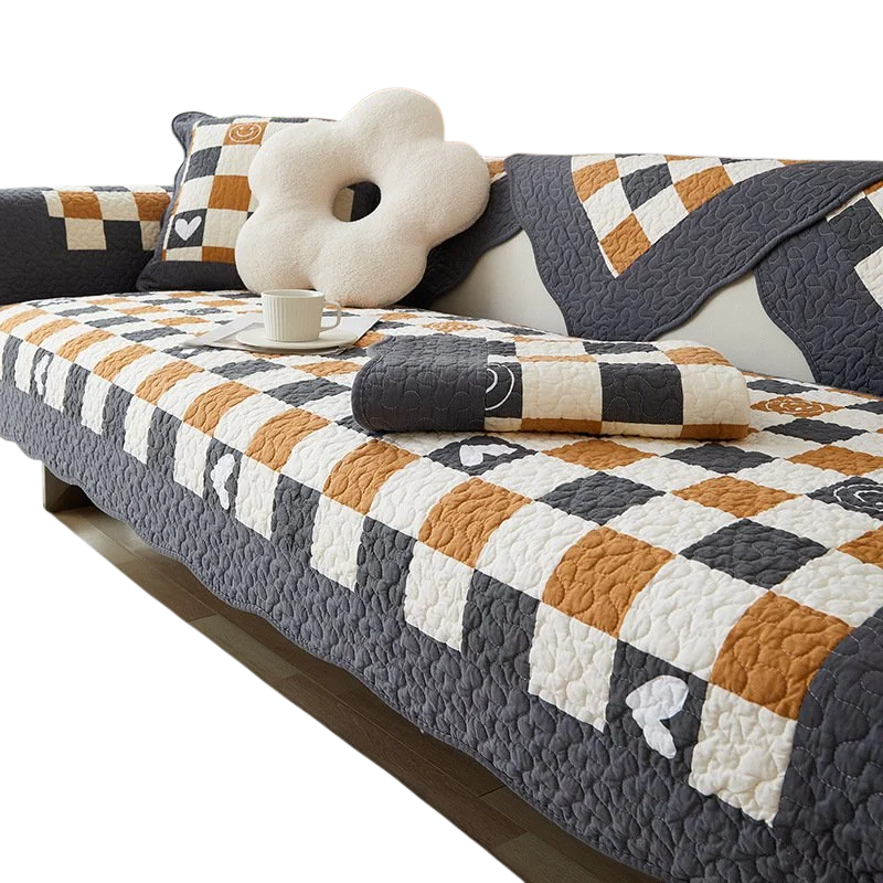 Modern nonslip cushion cover with plaid fabric