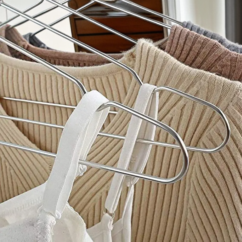  สแตนเลสแข็งแรง ไม้แขวนเสื้อหนา สำหรับใช้ในบ้าน 