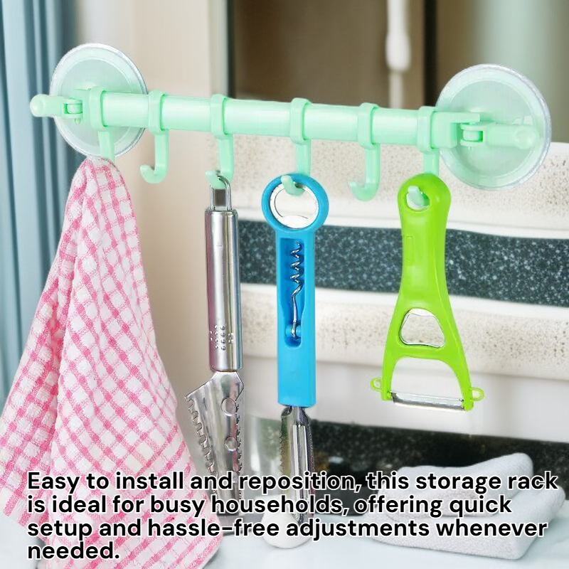 No-Drill Strong Suction Cup Bathroom Storage Towel Rack