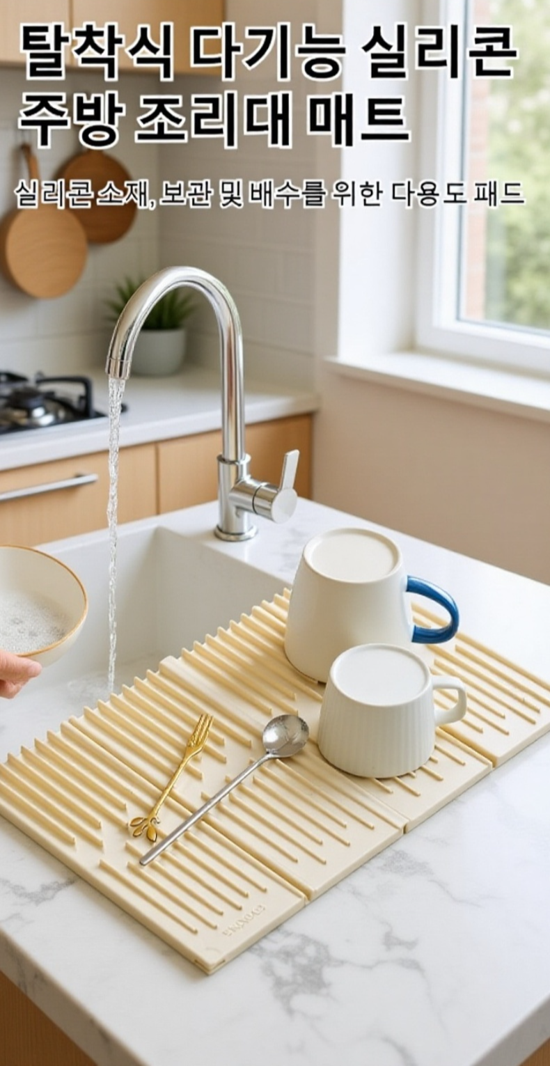 내열 실리콘 접이식 식탁매트 제품 사진