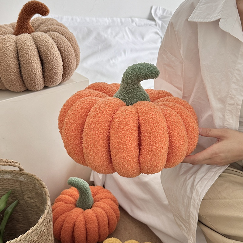 Cute Pumpkin Plush Throw Pillow Halloween Decor