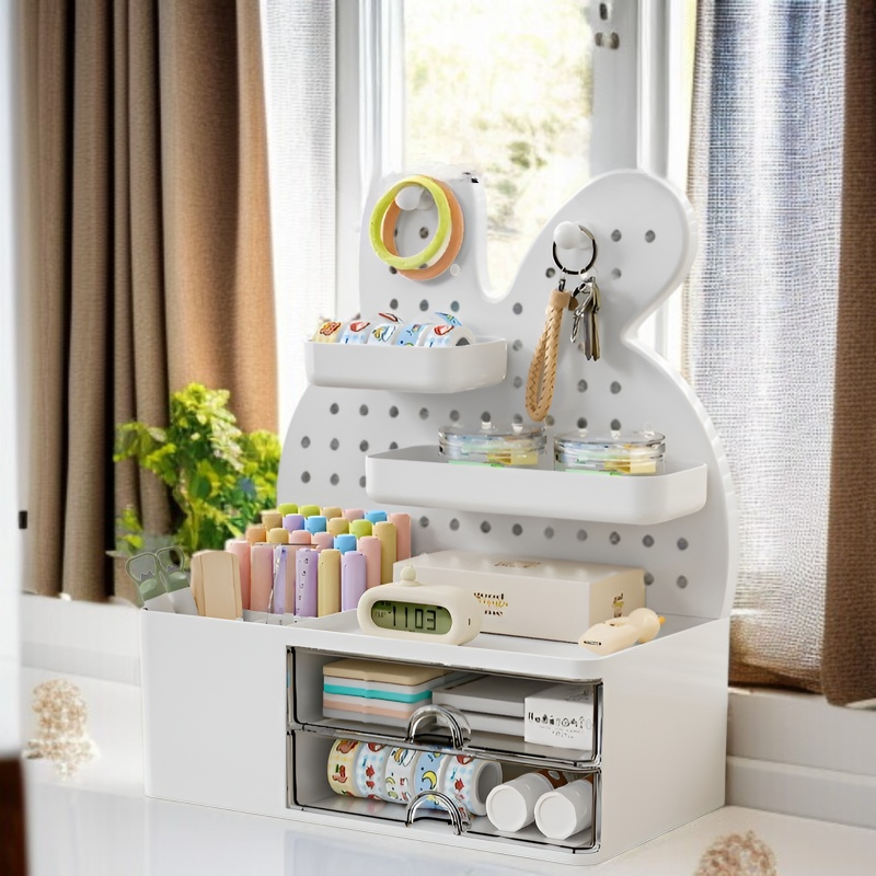 토끼선반 책상 책상 문구 사무선반 구멍판 서랍수납함 필통수납선반