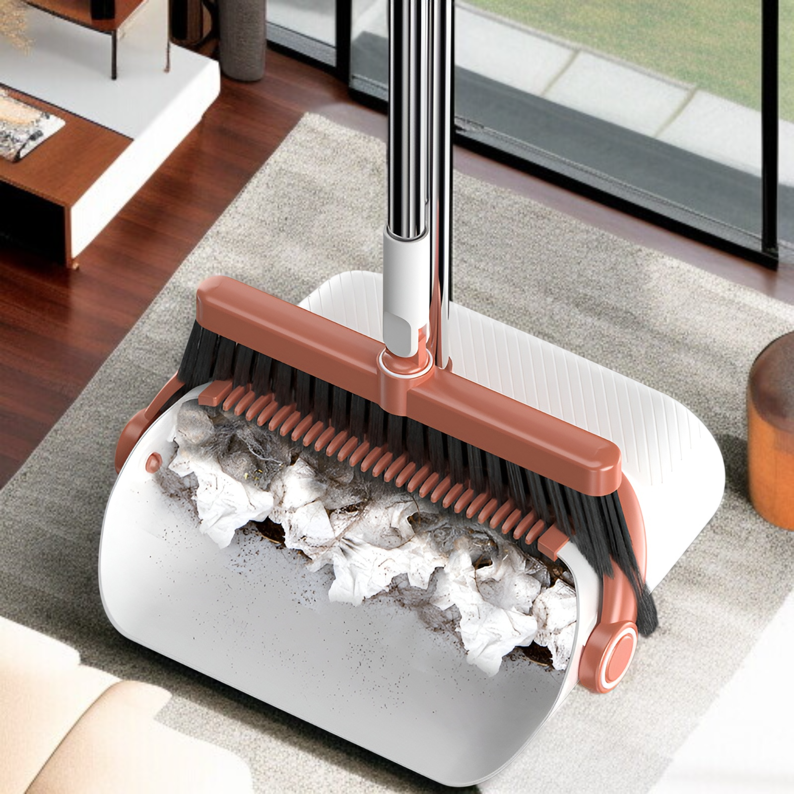 折りたたみ式家庭用ほうきとちりとりセットソフトほうき多機能キッチンとバスルームスクレーパーアーティファクト1個配送