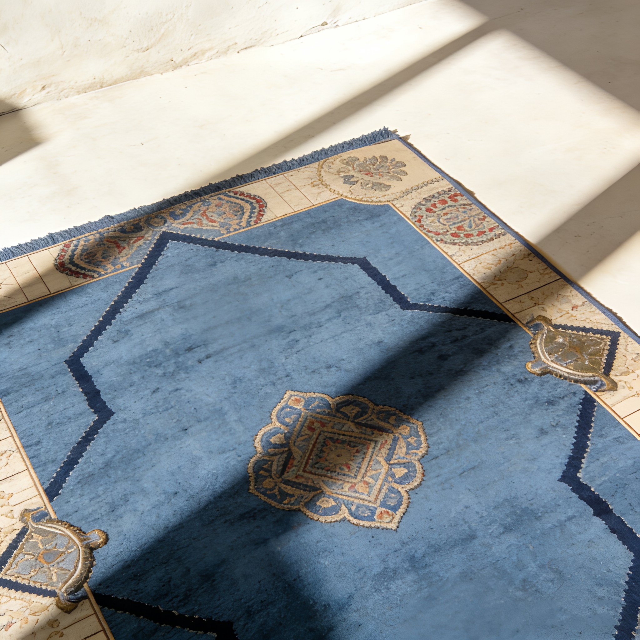 포근한 촉감의 거실 러그 질감 클로즈업