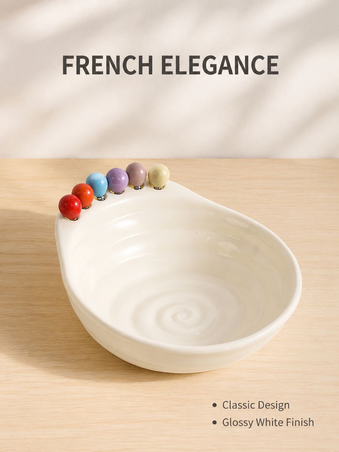 Large French Fruit Fork Plate, Household Living Room Candy and Snack Tray