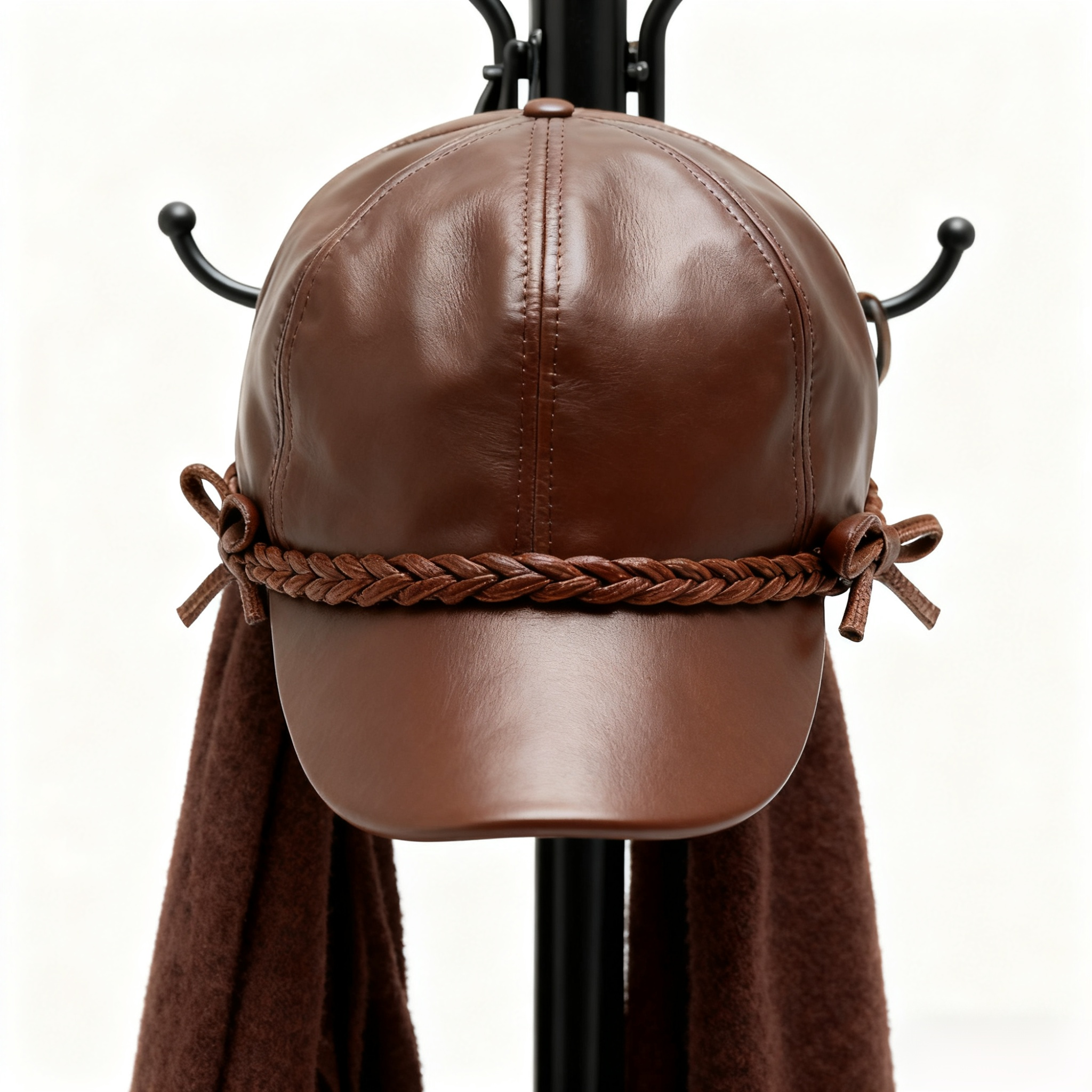 레더 리본 버킷햇 