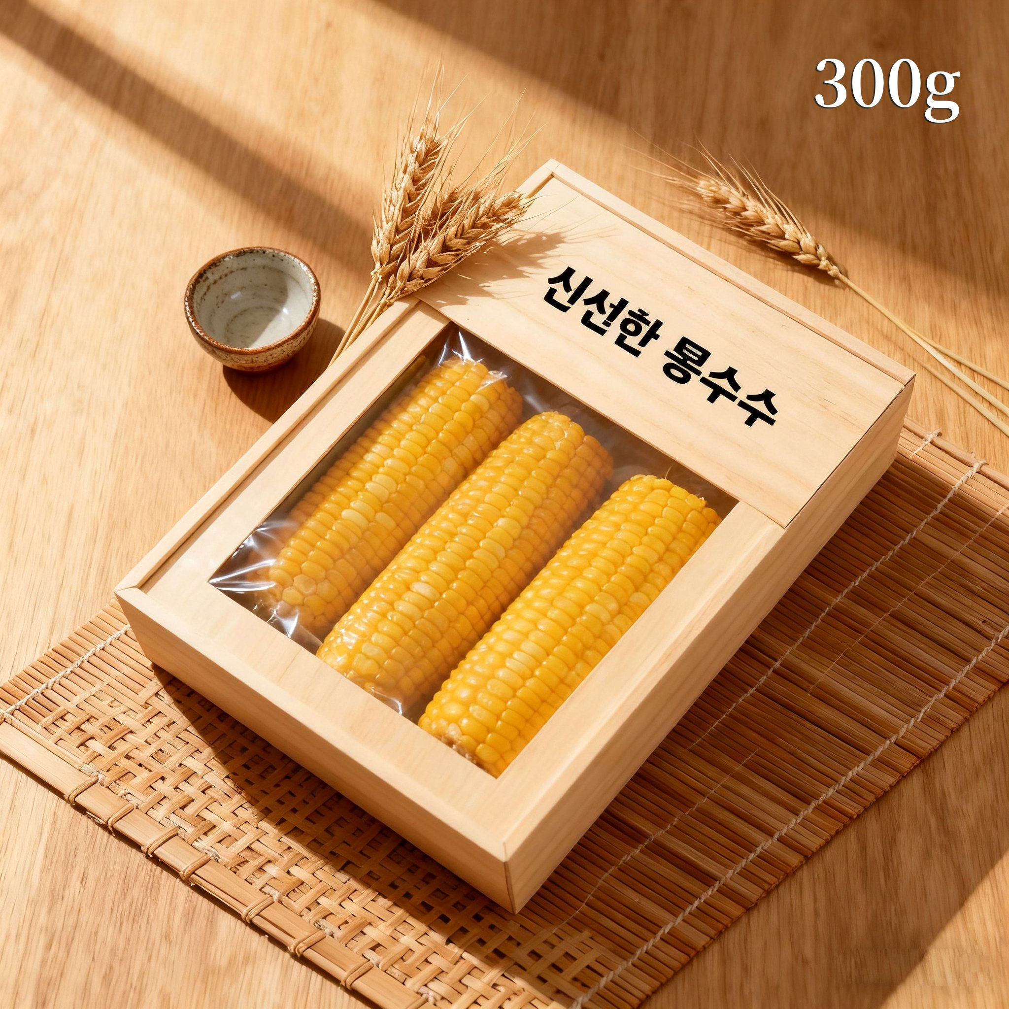 식탁 위에 놓인 옥수수