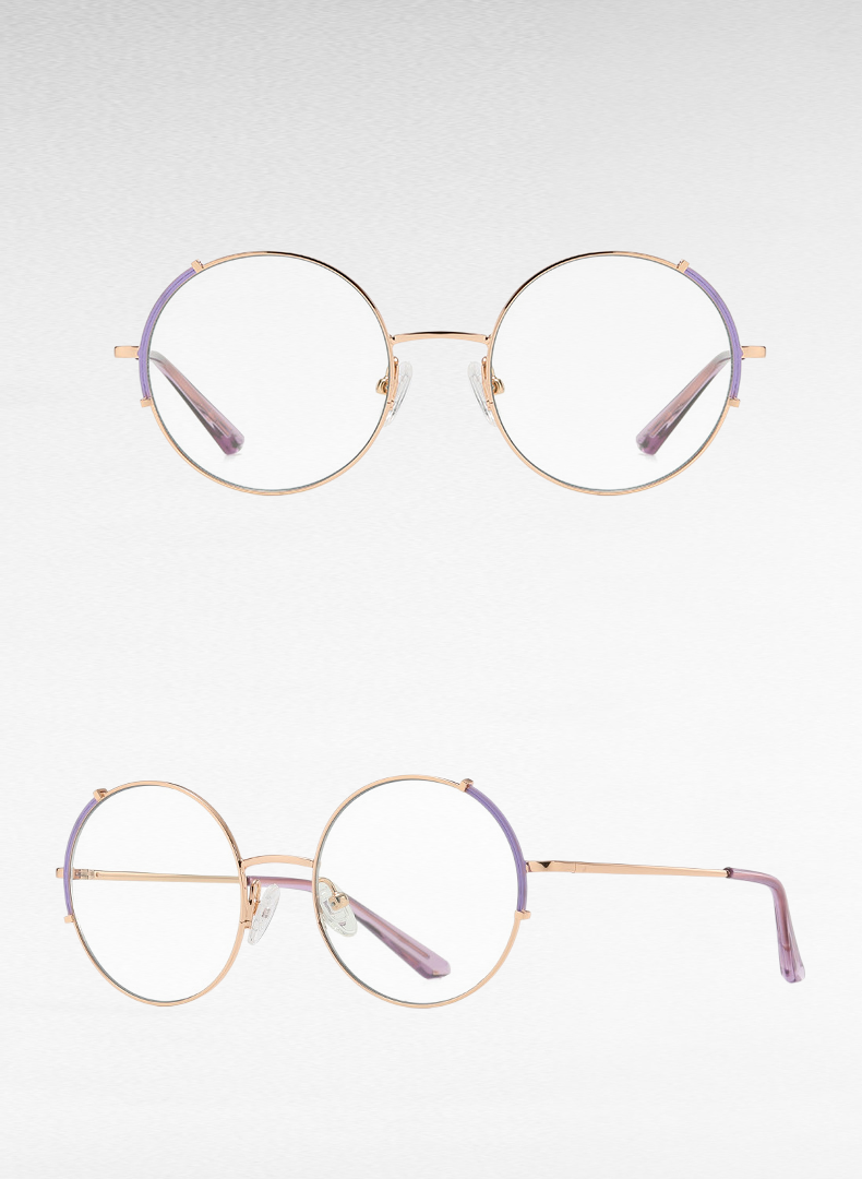 Zbliżenie na soczewki blokujące niebieskie światło