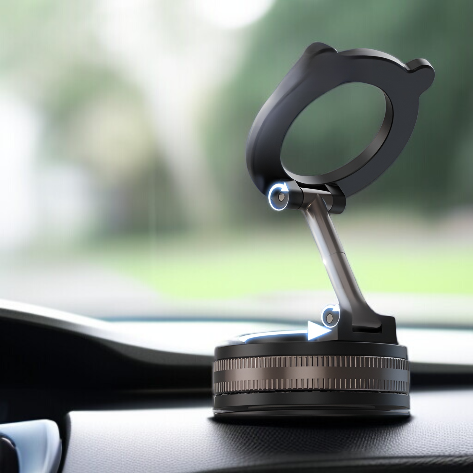 Cross-border new vacuum suction cup car magnetic bracket car navigation dedicated car supplies black