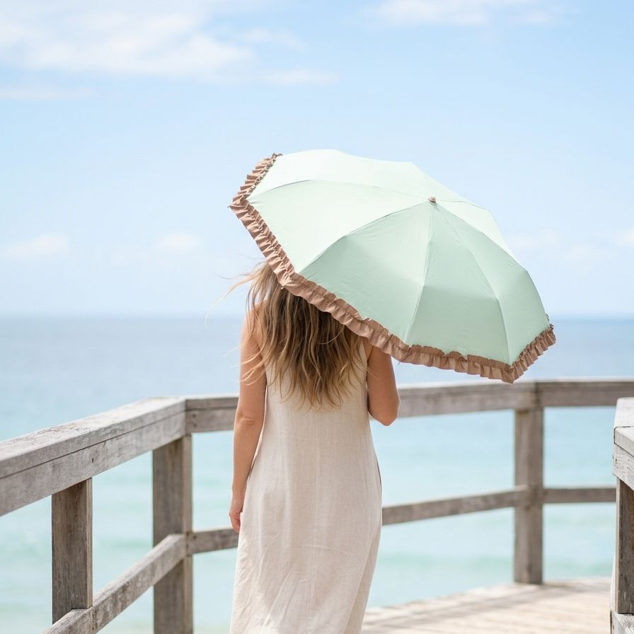 エレガントなレース装飾の日傘デザイン