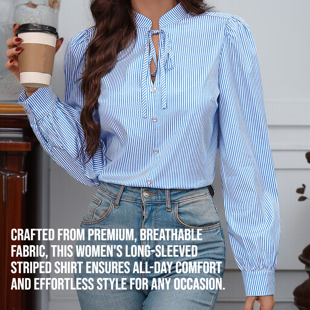 Women's long sleeved striped shirt