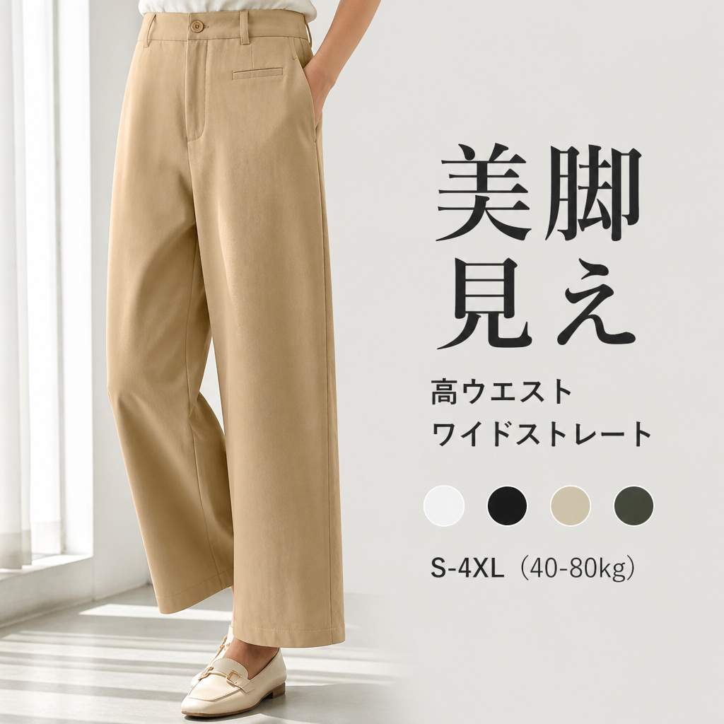 Monolly 接触冷感 美脚ワイドパンツ | 大人の自信を引き出す