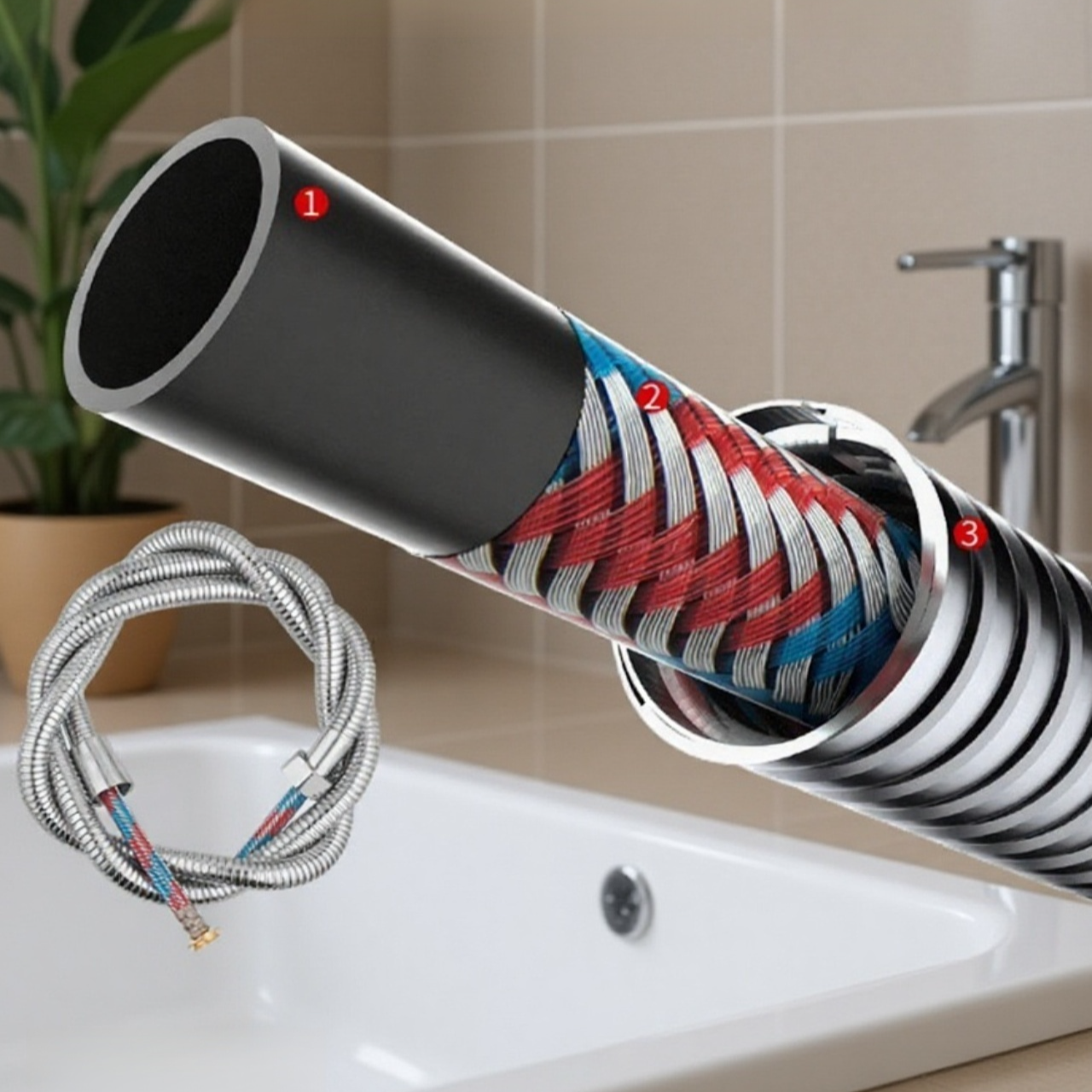 Cabezal de ducha de presión ajustable de tres niveles