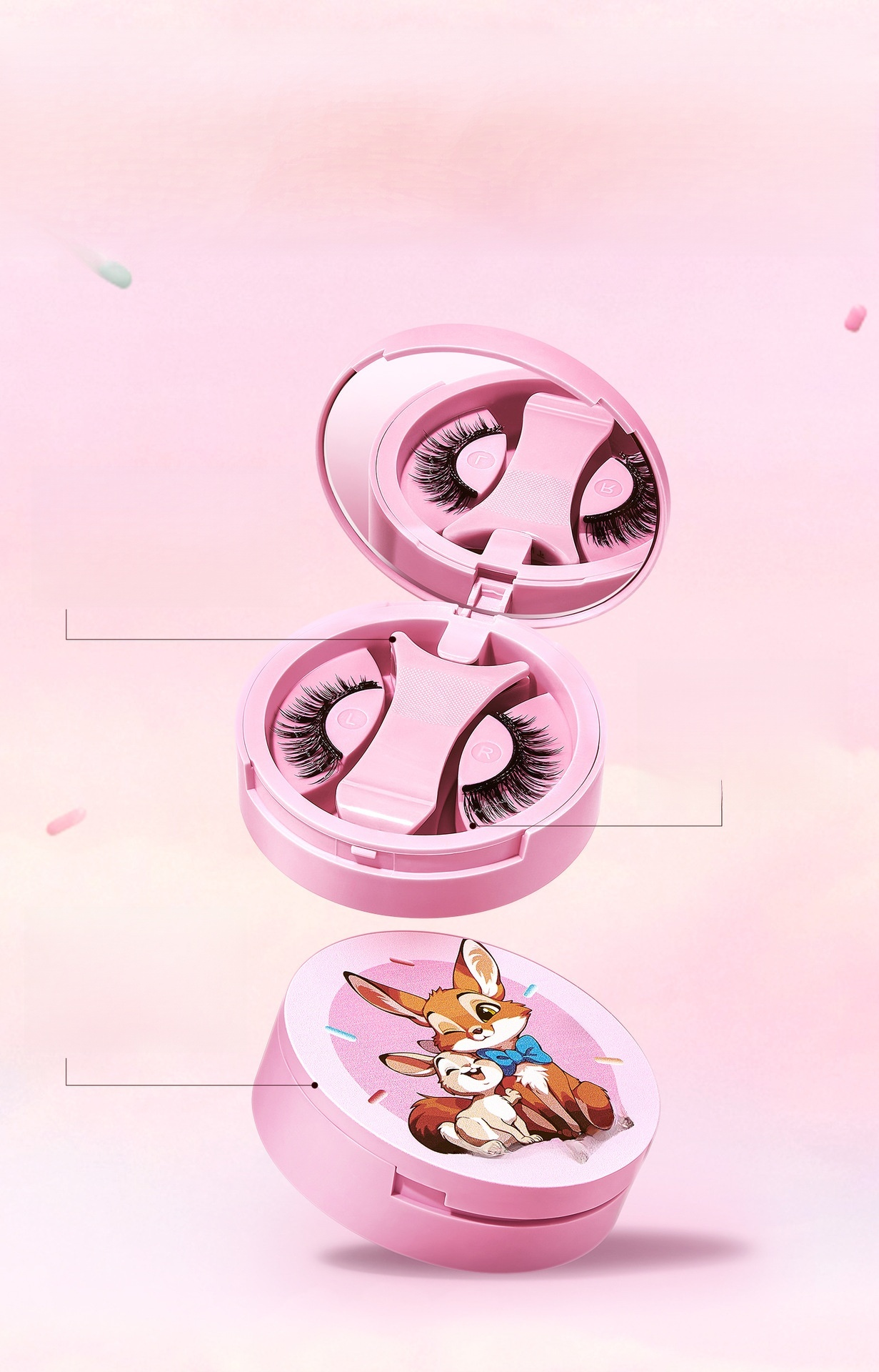 자연스러운 무감 흡착 속눈썹 착용 모습