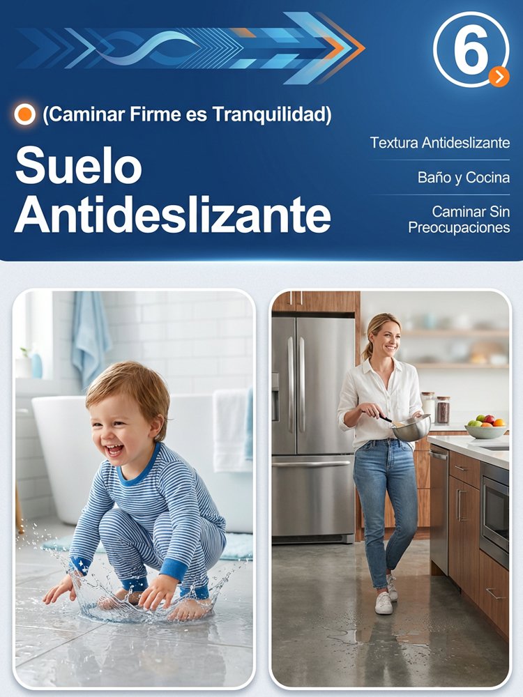 Pintura de piso resistente al desgaste, manchas y antideslizante, aplicación única, a base de agua