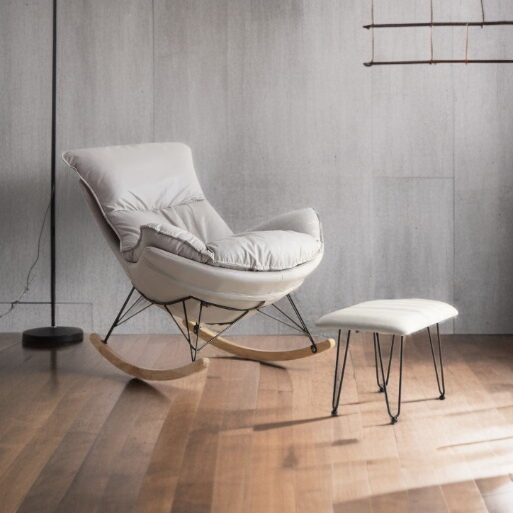 Living Room Balcony Lazy Rocking Chair Nordic Style Nap Leisure Recliner