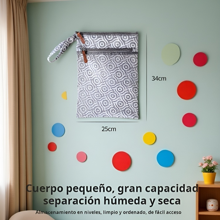 Bolsa impermeable de gran capacidad para pañales y biberones de bebé, ideal para salir