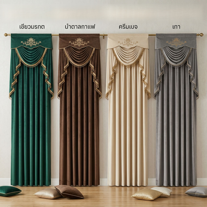 ผ้าม่านกำมะหยี่ทึบแสงสไตล์โมเดิร์น สำหรับตกแต่งบ้าน แบบแผ่นเดียว ไม่รวมอุปกรณ์ม่าน