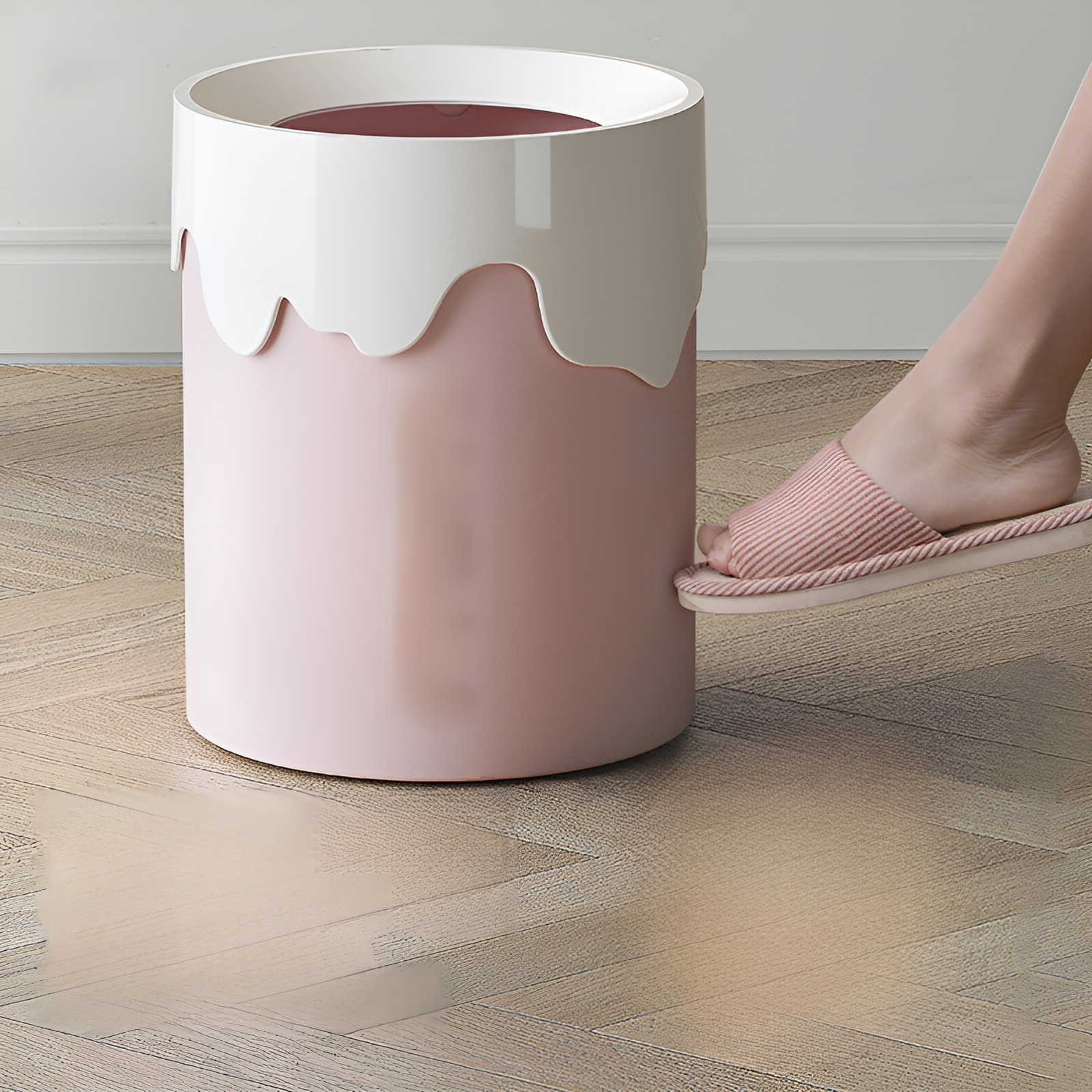 Poubelle créative grande avec couvercle pour salon, chambre, salle de bain et toilettes