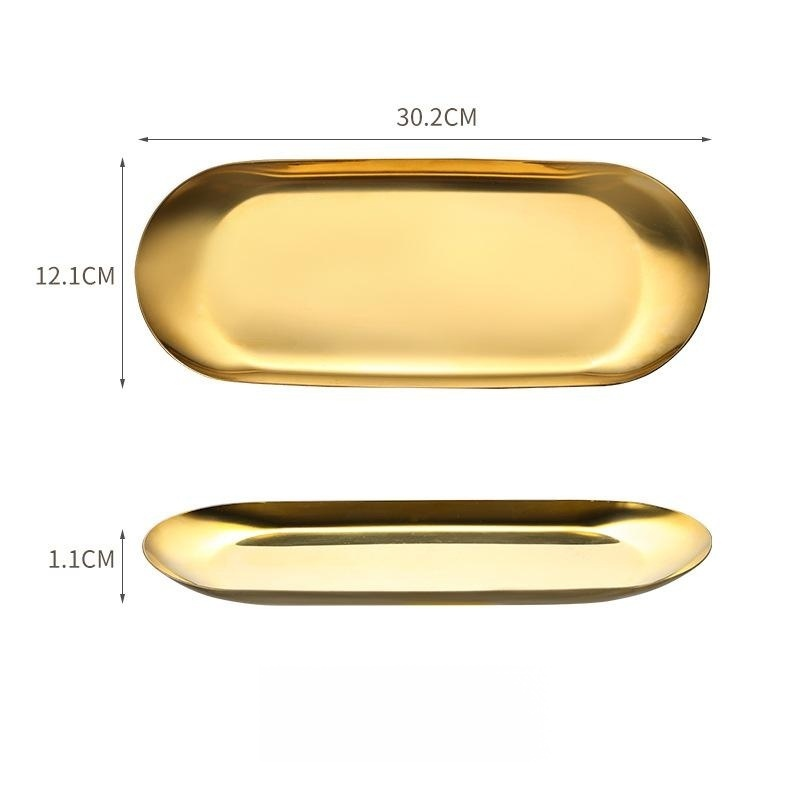 Plateau ovale multifonction en acier inoxydable