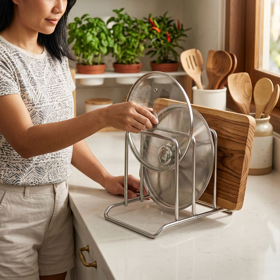 ที่วางฝาหม้อสแตนเลส