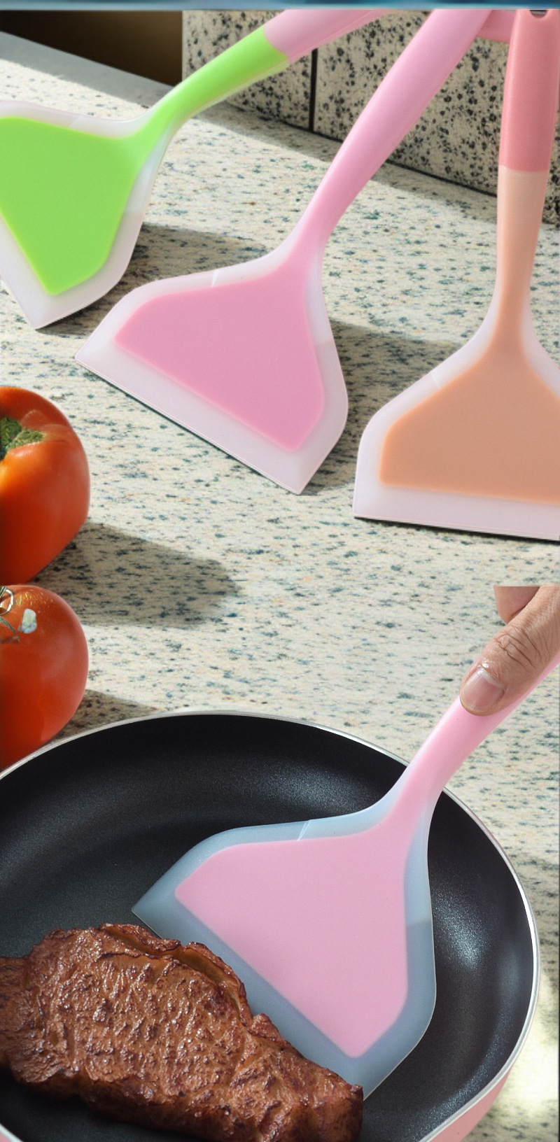 Silikonspatel-Set in verschiedenen Farben für die Küche
