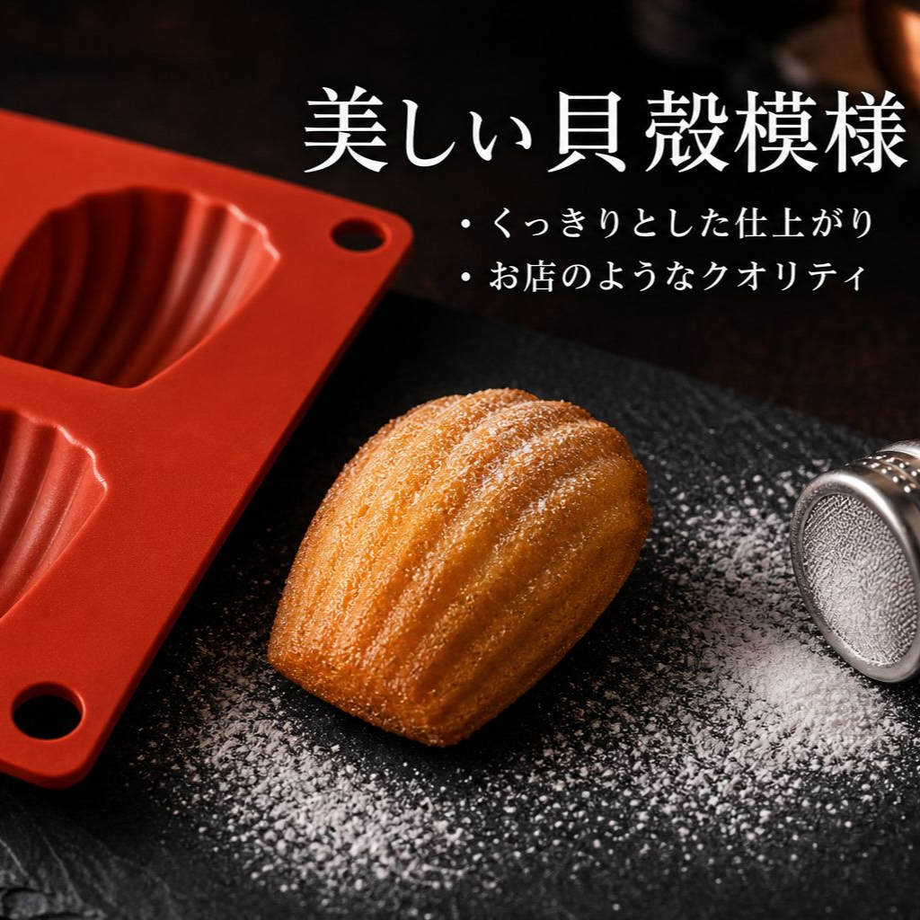 食品グレード18個貝殻型マドレーヌシリコンベーキングモールド