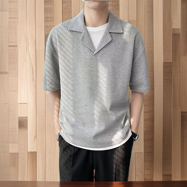 남자 여름 캐주얼 와플 반팔티셔츠 아이스 반팔티셔츠 남자 여름 와플 반팔티셔츠 아이스티셔츠