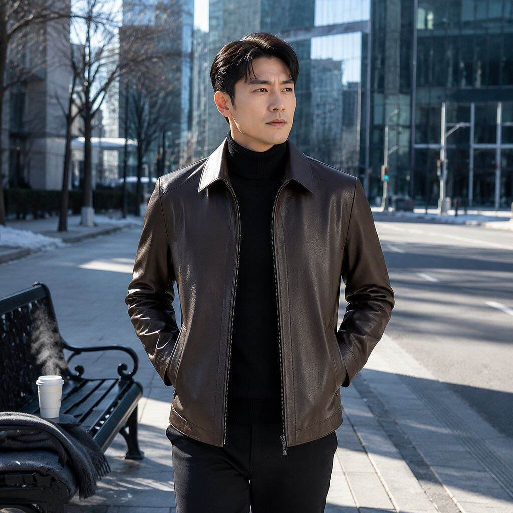 남성용 고급 가죽 재킷