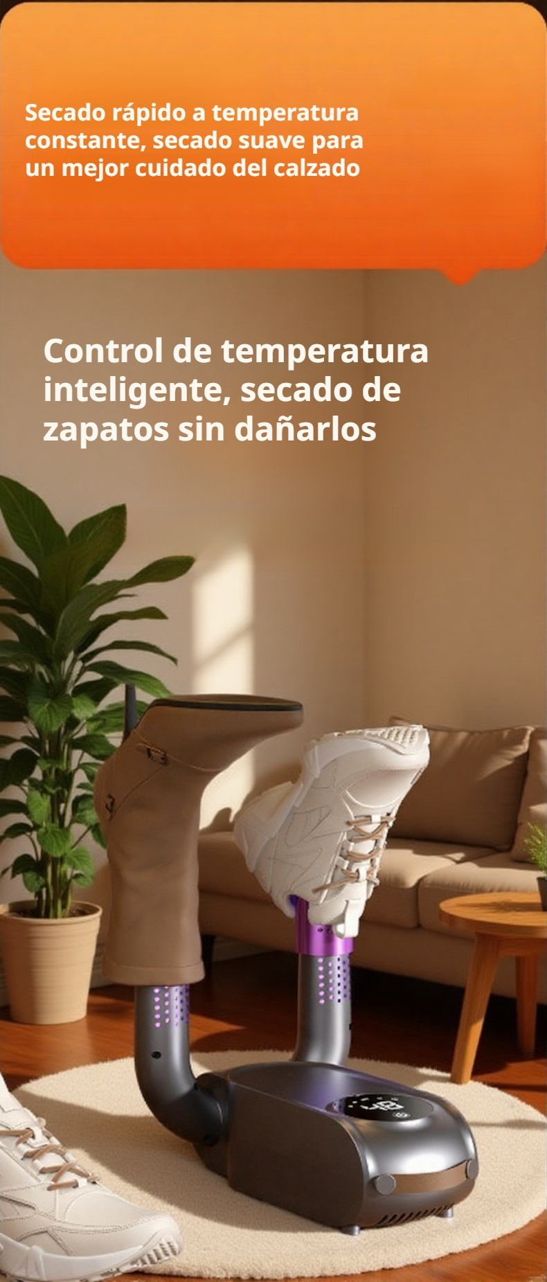 Secador de zapatos compacto y fácil de usar